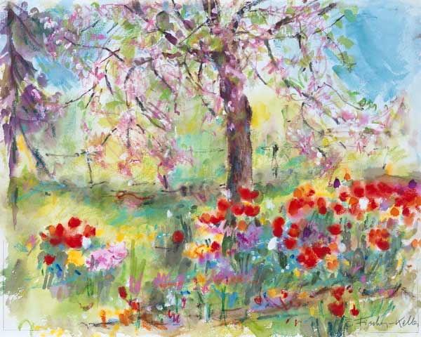 Tulpen unter blühendem Apfelbaum. from Eva Fischer-Keller