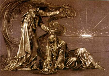 Finished study for Earthbound from Evelyn de Morgan