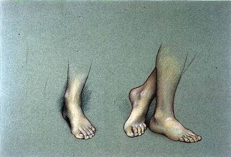 Study of Feet (pastel on paper) from Evelyn de Morgan
