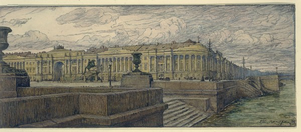 Der Senatsplatz in St. Peterburg from Evgeni Evgenievitch Lanceray