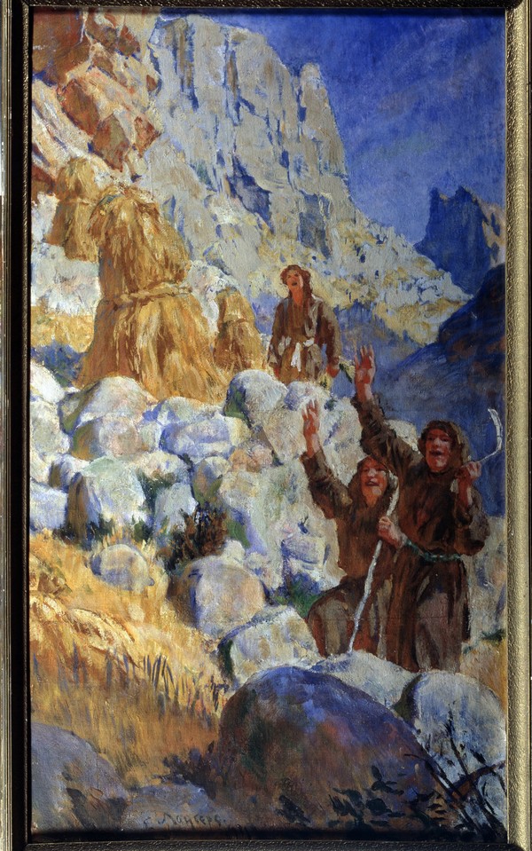 Die rote Partisanen Dagestans (Triptychon, rechte Flügel) from Evgeni Evgenievitch Lanceray