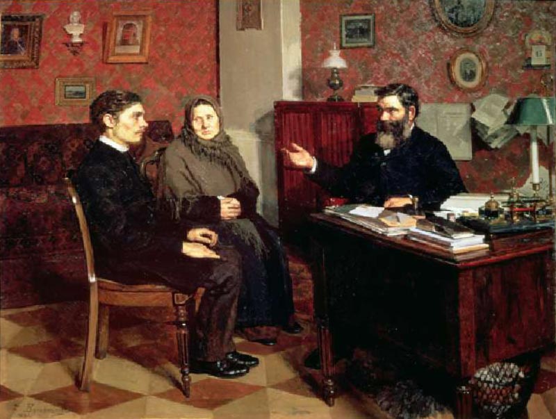 At the Rich Relative, 1891 (oil on canvas) from Evgeniy Iosipovich Bukovetsky