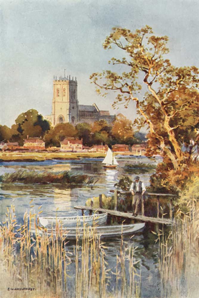 Christchurch Priory von Wick Ferry from E.W. Haslehust