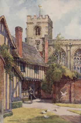 Das Gymnasium und die Gildenkapelle in Stratford-on-Avon