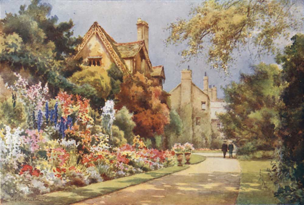 Die Cottages, Worcester College Gardens from E.W. Haslehust