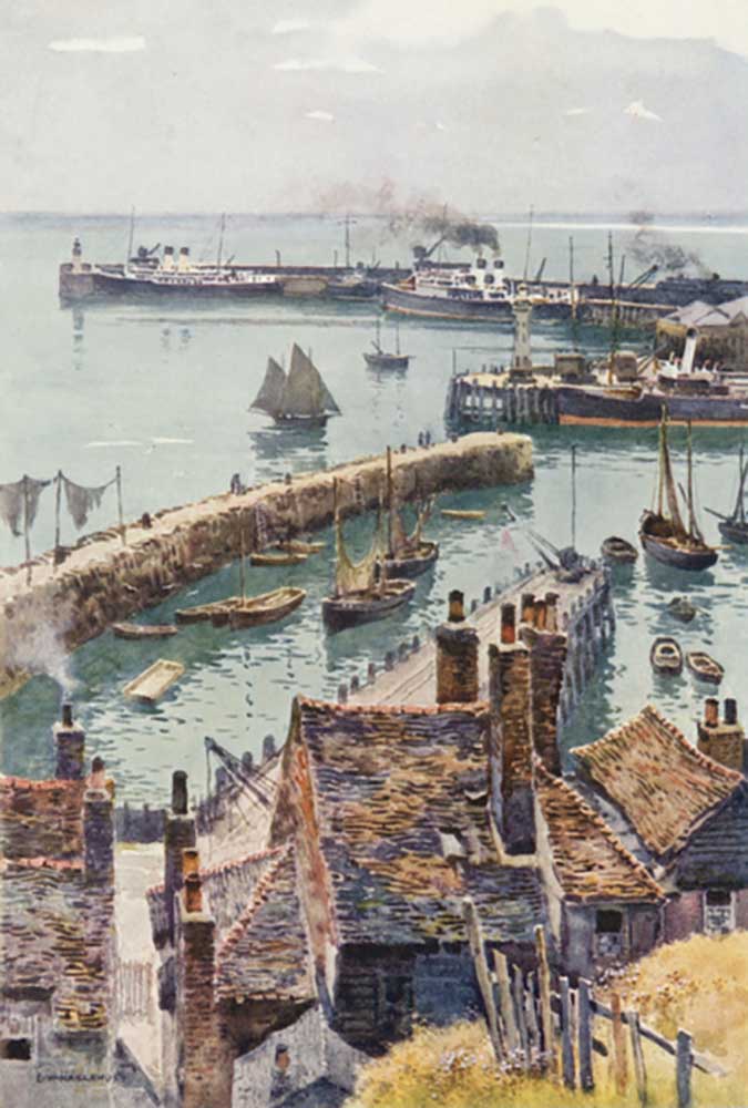 Folkestone Harbour von Eastcliffe from E.W. Haslehust