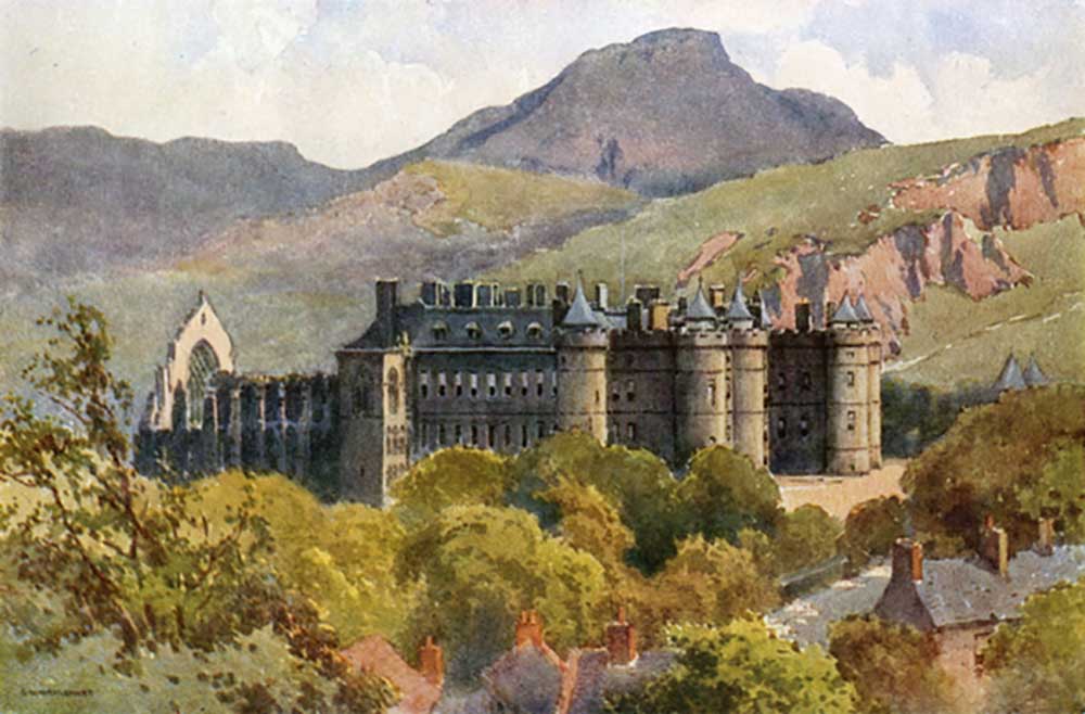 Holyrood Palace: Arthurs Sitz im Hintergrund from E.W. Haslehust