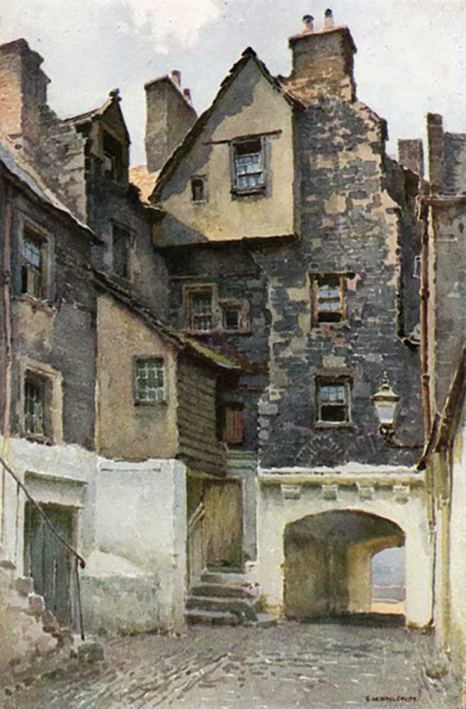 In Bakehouse Close: Residenz des Marquis von Huntly from E.W. Haslehust