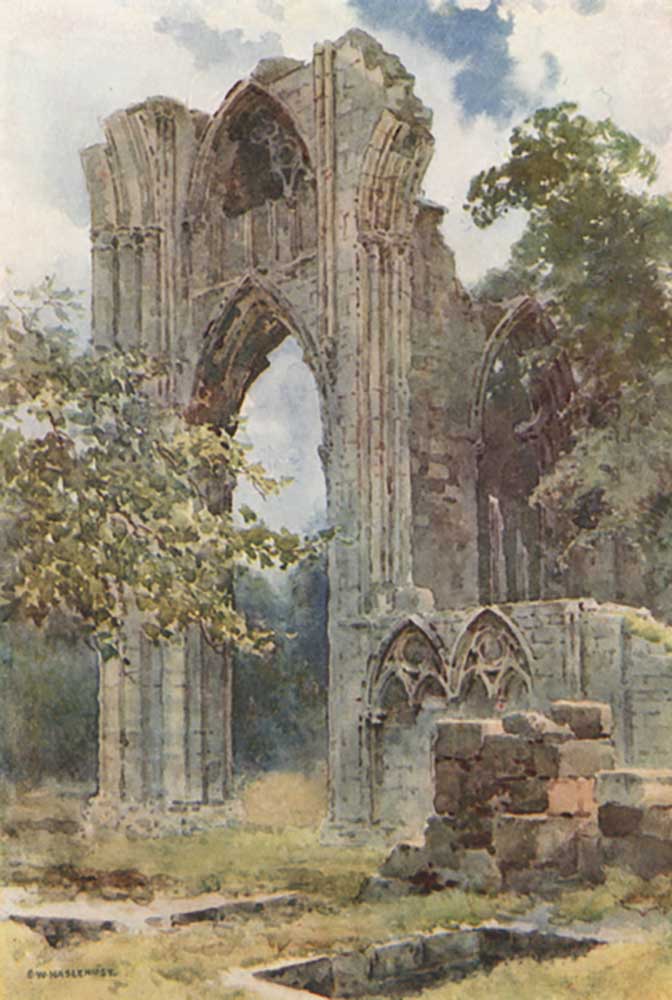 Ruinen der St. Marys Abbey from E.W. Haslehust