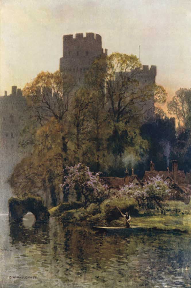 Warwick Castle aus dem Fluss from E.W. Haslehust