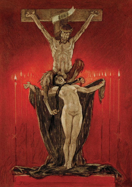 The Satanists (Calvary) from Felicien Rops