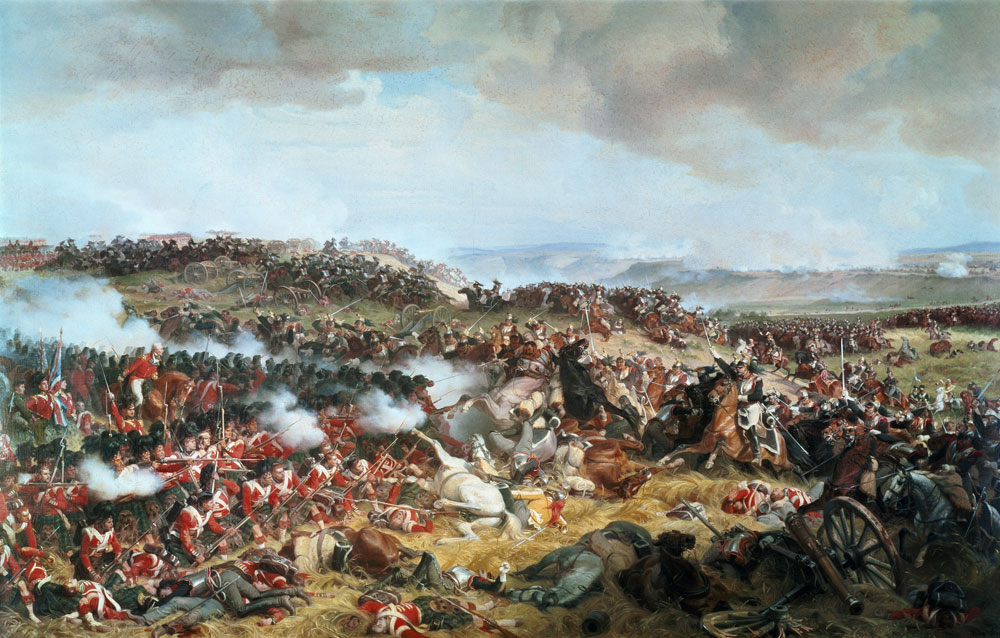 Cuirassiers Charging the Highlanders at the Battle of Waterloo on 18th June 1815 from Felix Philippoteaux