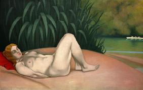 F.Vallotton / Nude by River Bank / 1921