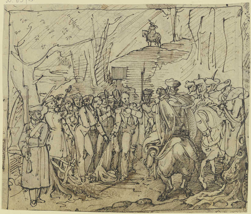 Die letzten zehn Soldaten vom vierten Regiment des polnischen Revolutionsheers betreten 1831 preußis from Ferdinand Fellner