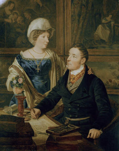 F.G.Waldmüller / Cartographer and wife from Ferdinand Georg Waldmüller
