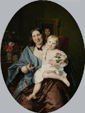 Frau mit Kind/Unbekannte Dame mit einem Kinde
