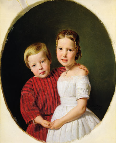 Portrait of Two Children from Ferdinand Georg Waldmüller