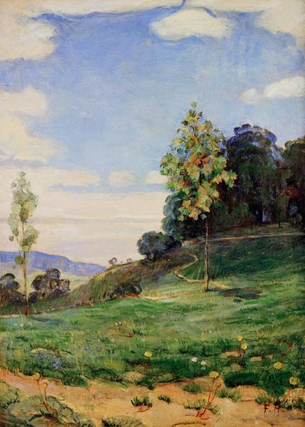 Landschaft mit zwei kl.Bäumen from Ferdinand Hodler