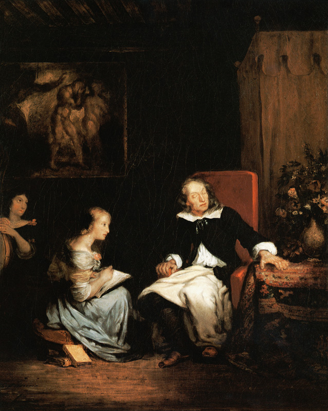 Milton diktiert seinen Töchtern das 'Paradise Lost' from Ferdinand Victor Eugène Delacroix