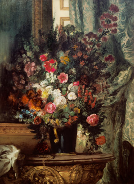 Vase mit Blumen auf einer Konsole from Ferdinand Victor Eugène Delacroix