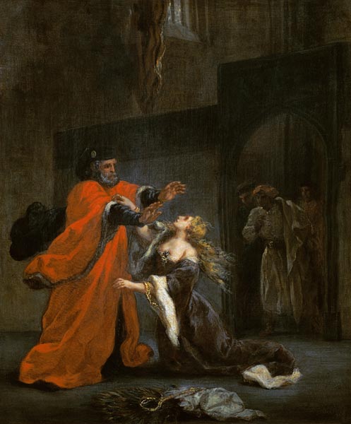 Desdémona wirft sich zu Füssen ihres Vaters. from Ferdinand Victor Eugène Delacroix
