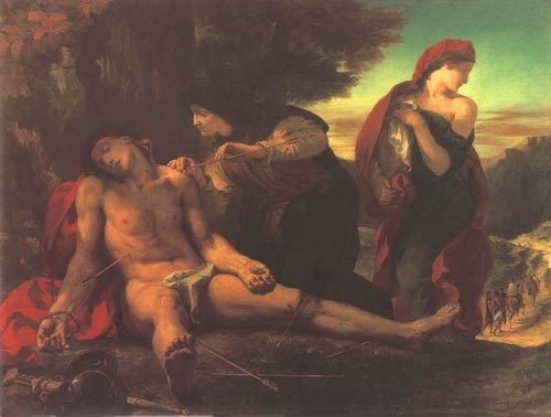 Der hl. Sebastian, dem die frommen Frauen beistehen from Ferdinand Victor Eugène Delacroix