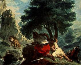 Die Jagd auf Löwen from Ferdinand Victor Eugène Delacroix