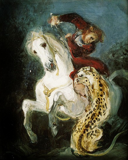 Jaguar Attacking a Horseman, c.1855 from Ferdinand Victor Eugène Delacroix