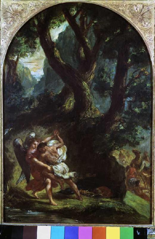 Jakob ringt mit dem Engel from Ferdinand Victor Eugène Delacroix