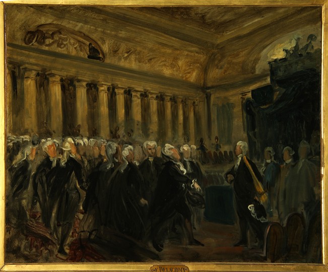 Mirabeau Confronts the Marquis de Dreux-Brézé (Sketch) from Ferdinand Victor Eugène Delacroix
