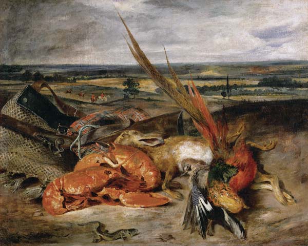 Stilleben mit Hummer from Ferdinand Victor Eugène Delacroix