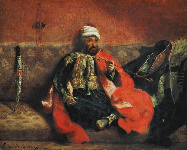 Rauchender Türke auf einem Divan from Ferdinand Victor Eugène Delacroix