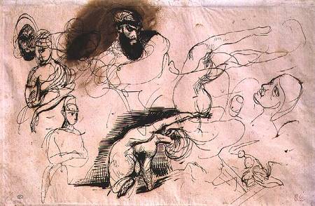 Sketch for Sardanapalus from Ferdinand Victor Eugène Delacroix