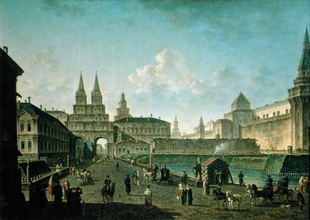 View of the Voskresensky and Nikolsky Gates and the Neglinny Bridge from Tverskay Street in Moscow from Fjodor Jakowlewitsch Aleksejew