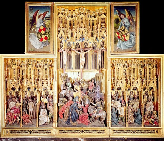 Central section of the Ambierle Altarpiece, 1460-66 (gilded & painted walnut wood) from Flemish School