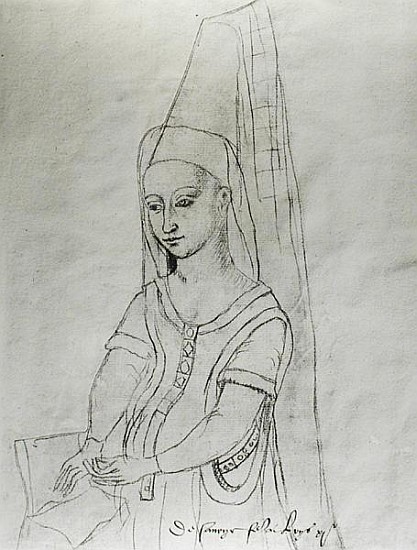 Charlotte de Savoie (c.1442-83) wife of Louis XI (1422-83) from the''Recueil d''Arras'' from Flemish School