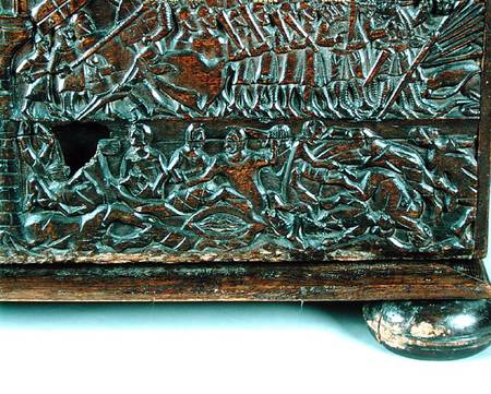 The Courtrai Chest depicting the Flemish line of battle during the Battle of the Golden Spurs fought from Flemish School