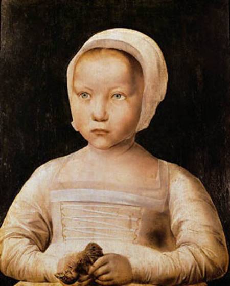 Young Girl with a Dead Bird from Flemish School