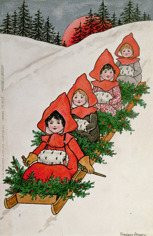 Four Little Girls on a Sledge () from Florence Hardy