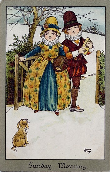 Sunday Morning, Victorian card () from Florence Hardy