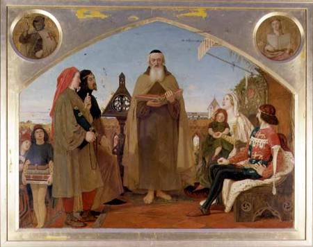 John Wycliffe reading his translation of the Bible to John of Gaunt from Ford Madox Brown