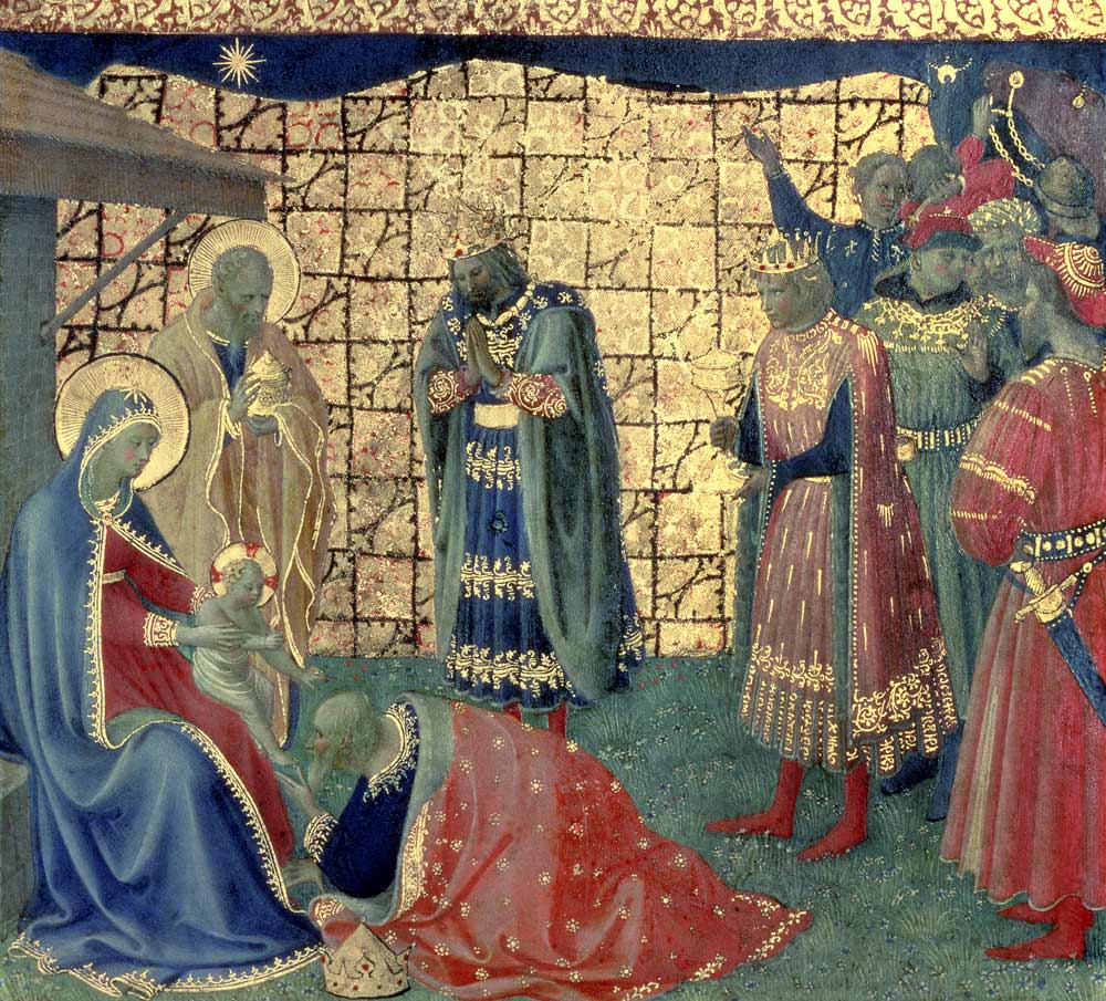 Adoration of the Magi, detail from a predella panel from Fra Beato Angelico
