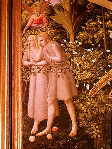 Adam and Eve Expelled from Paradise, detail from the Annunciation from Fra Beato Angelico
