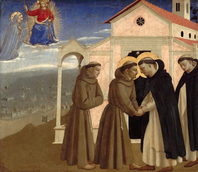 Meeting of Saint Francis and Saint Dominic (Scenes from the life of Saint Francis of Assisi) from Fra Beato Angelico