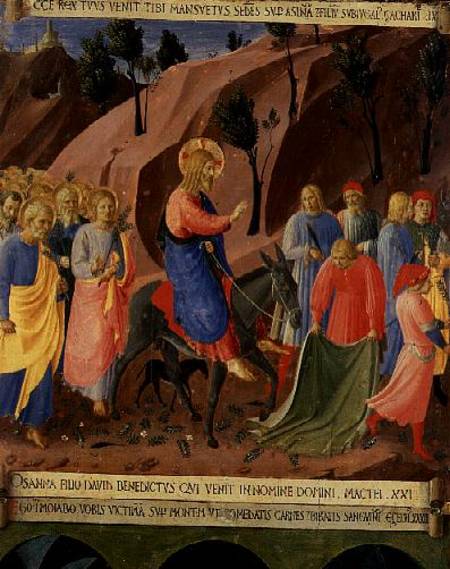 Entry of Christ into Jerusalem, detail from panel three of the Silver Treasury of Santissima Annunzi from Fra Beato Angelico