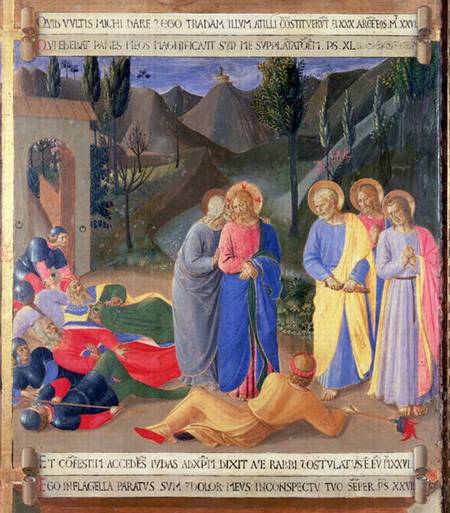 The Kiss of Judas, detail from panel three of the Silver Treasury of Santissima Annunziata from Fra Beato Angelico