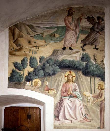 The Temptation and Angels Ministering to Christ in the Wilderness from Fra Beato Angelico