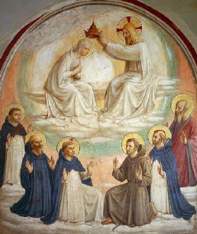 The Coronation of the Virgin, with Saints Thomas, Benedict, Dominic, Francis, Peter the Martyr and P