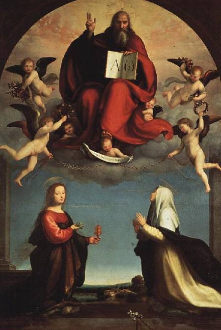 God appearing to St. Mary Magdalen and St. Catherine of Siena from Fra Bartolommeo