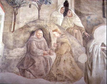 The Reform of the Carmelite Rule, detail of four Carmelite friars from Fra Filippo Lippi